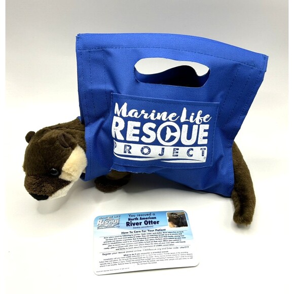 Marine Life Rescue Project River Otter Plush Stuffed Animal w/ Stretcher & Card - Picture 3 of 14